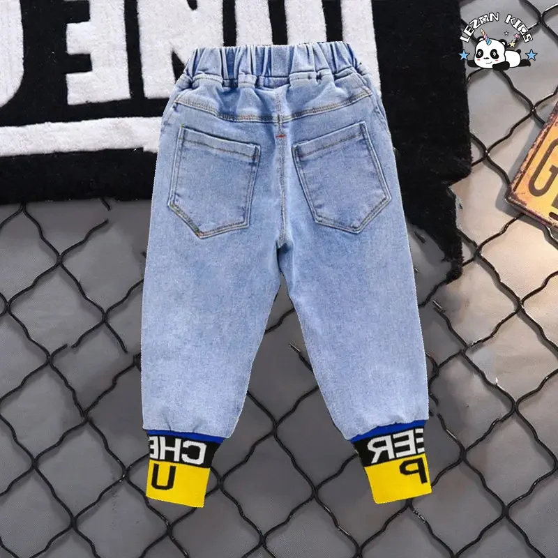 LEZONKIDS - HAPA Customized Winter Suit Breathable Handsome Kids Embroidery Two-Pieces Denim Set